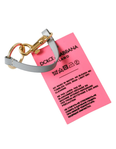 Dolce & Gabbana Pink Silicone DG Logo Gold Brass Keychain