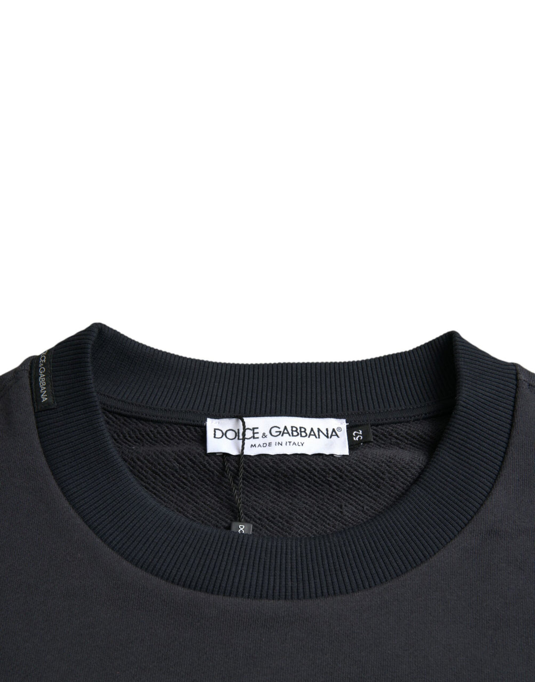 Dolce & Gabbana Dark Blue Cotton Logo Plaque Sweatshirt Sweater