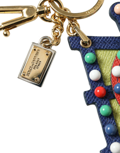 Dolce & Gabbana Multicolor Gold Tone Carretto Keychain Keyring