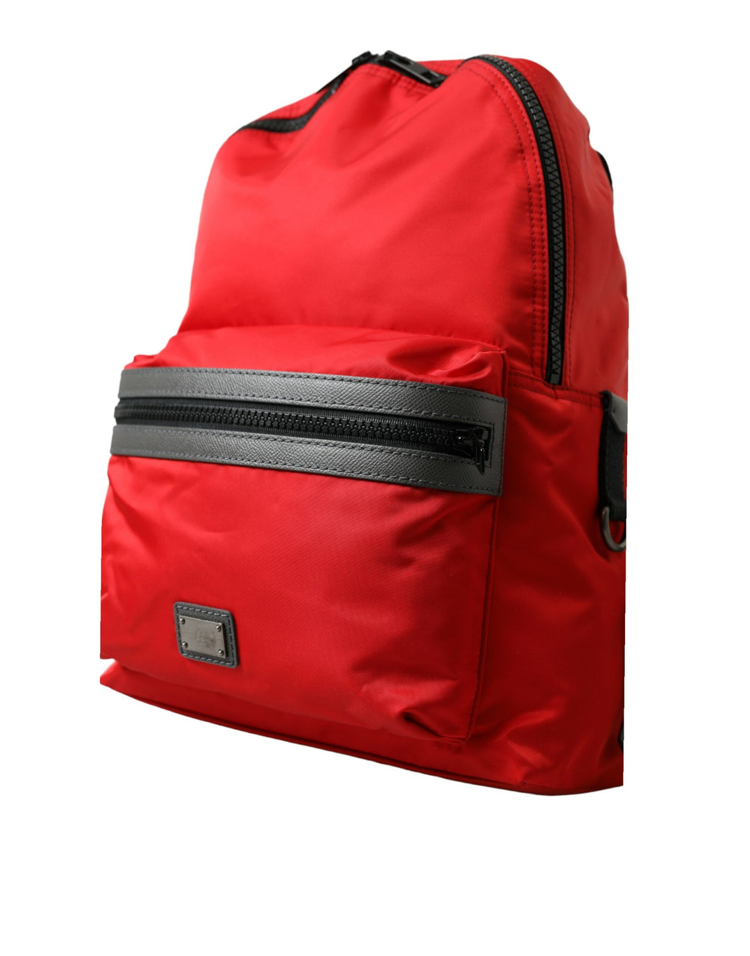 Dolce & Gabbana Red Nylon Leather DG Logo School Backpack Bag