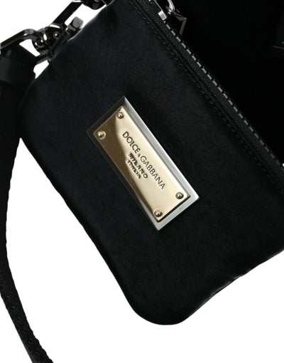 Dolce & Gabbana Black Nylon Logo Multifunctional Kit 2 Pcs Set Bags
