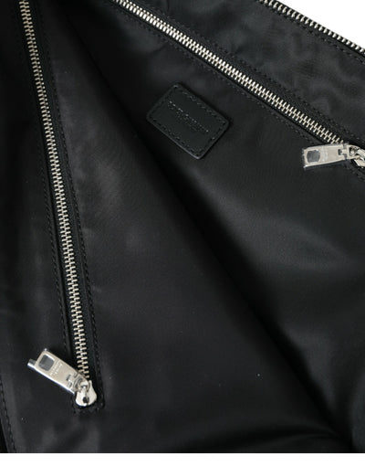 Dolce & Gabbana Black DG Milano Print Nylon Pouch Clutch Bags