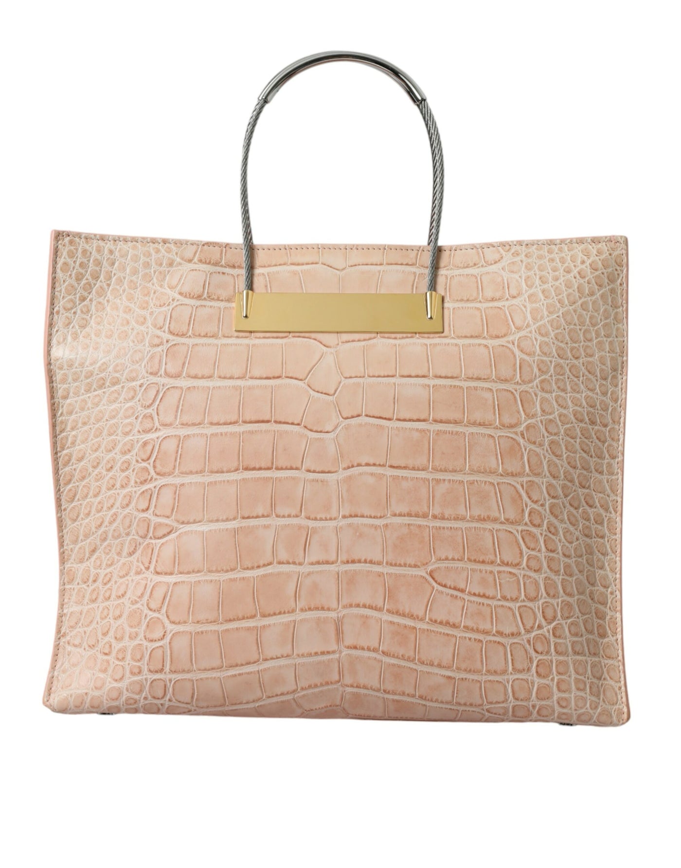 Balenciaga Alligator Leather Chic Pink Tote Bag