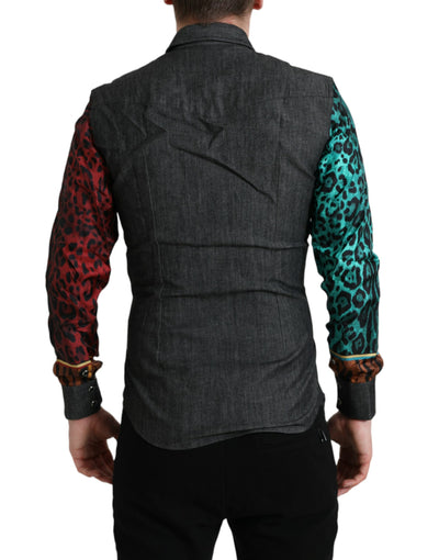 Dolce & Gabbana Multicolor Tiger Button Down Casual Shirt