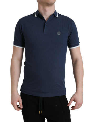 Dolce & Gabbana Elegant Crown Embroidered Polo T-Shirt