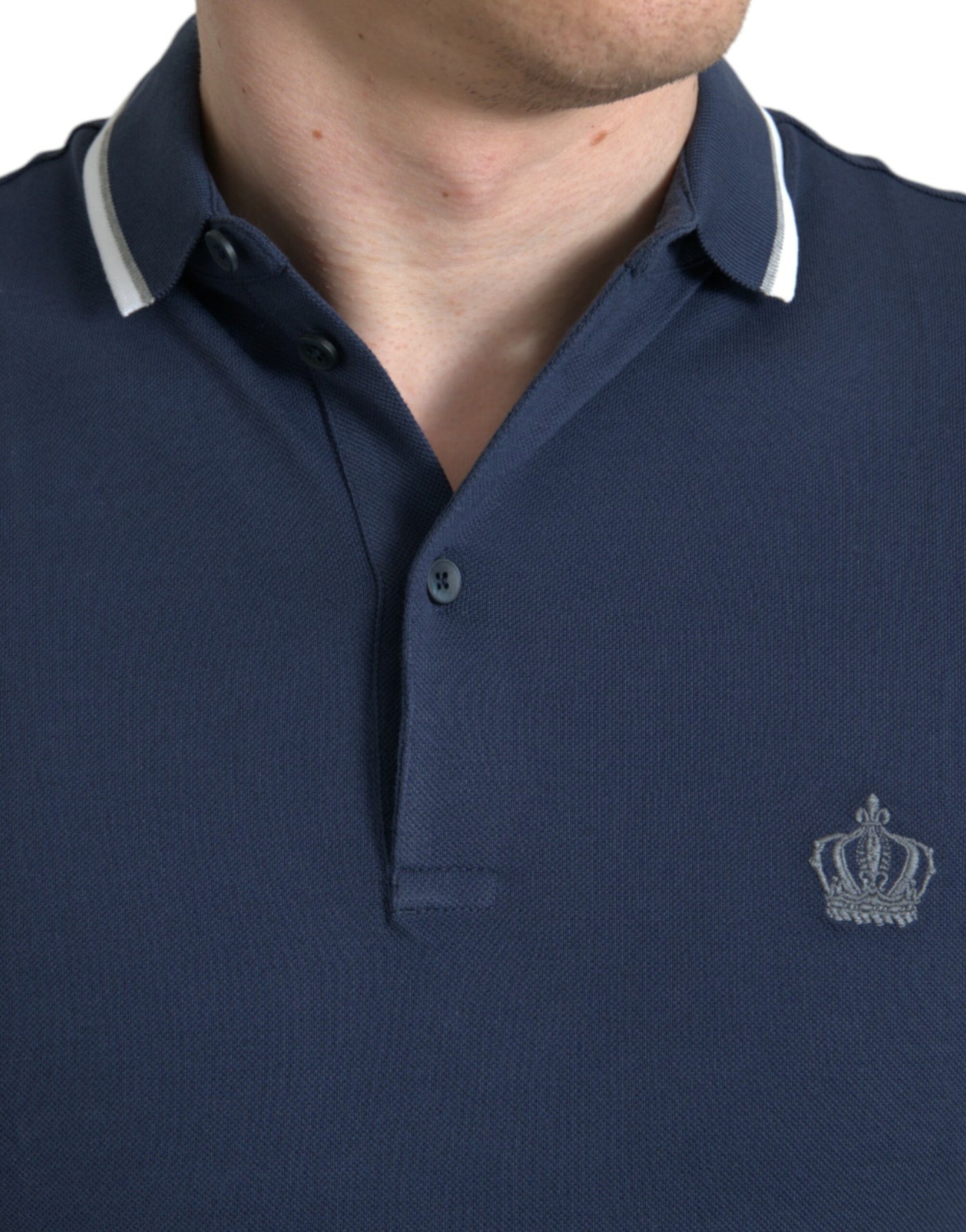 Dolce & Gabbana Elegant Crown Embroidered Polo T-Shirt