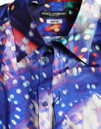 Dolce & Gabbana Purple Luminarie Silk Slim MARTINI Shirt