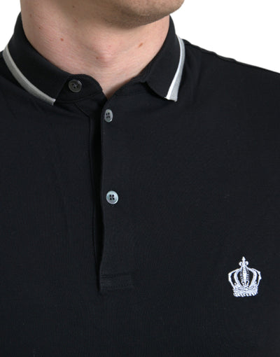 Dolce & Gabbana Regal Crown Embroidered Cotton Polo