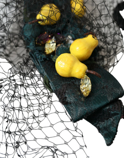 Black Lemons Sicily Purple Crystal Net Headband Diadem