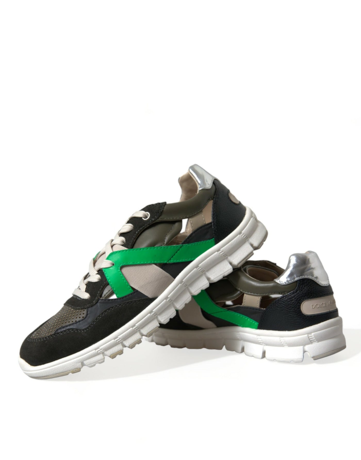 Dolce & Gabbana Multicolor Leather Suede Low Top Sneakers Shoes