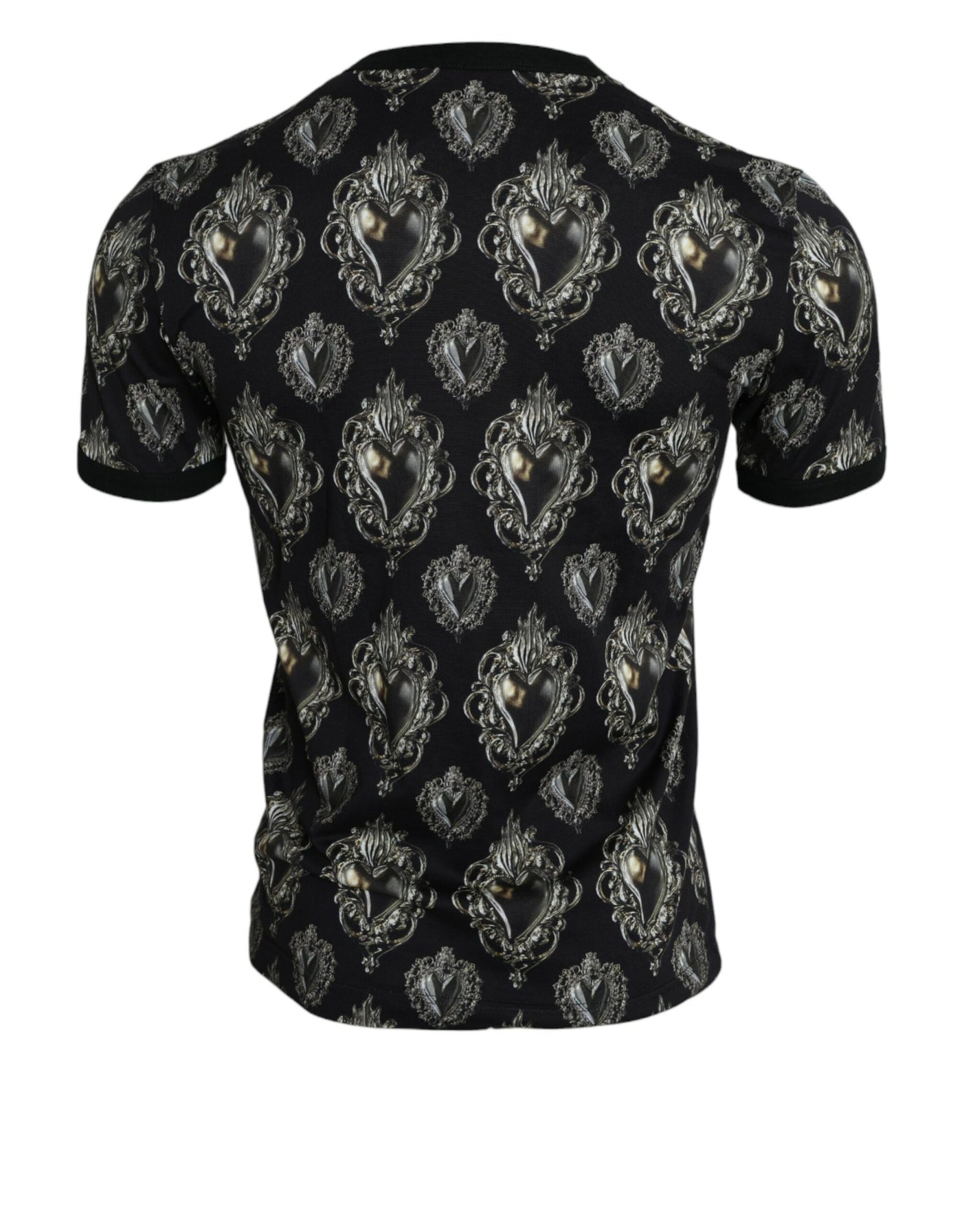 Dolce & Gabbana Black Sacred Heart Cotton Crew Neck T-shirt