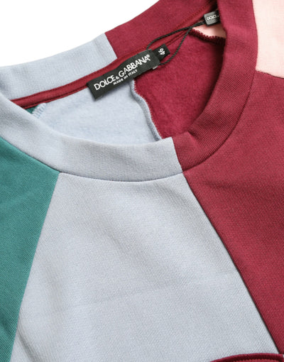 Dolce & Gabbana Multicolor Cotton Crewneck Pullover Sweater