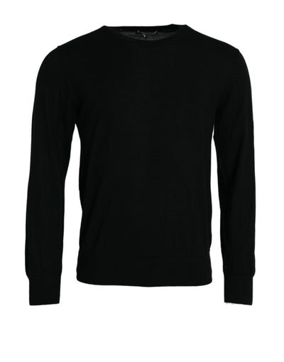 Dolce & Gabbana  Black Cashmere Crew Neck Pullover Sweater