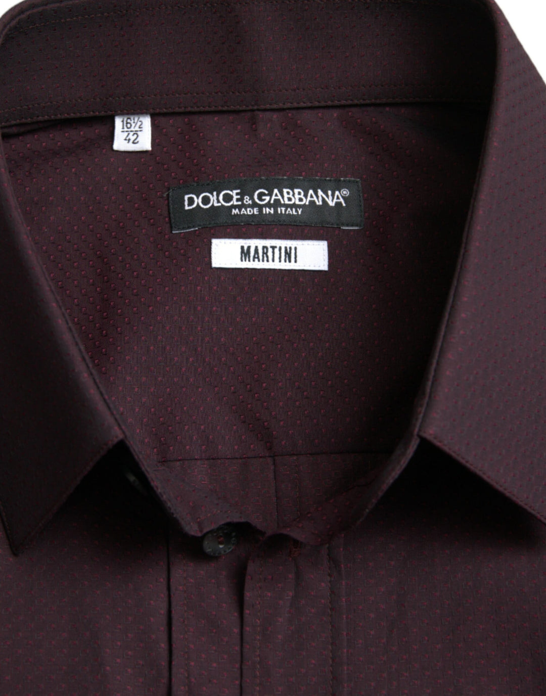 Dolce & Gabbana  Maroon Jacquard Formal Dress MARTINI Shirt