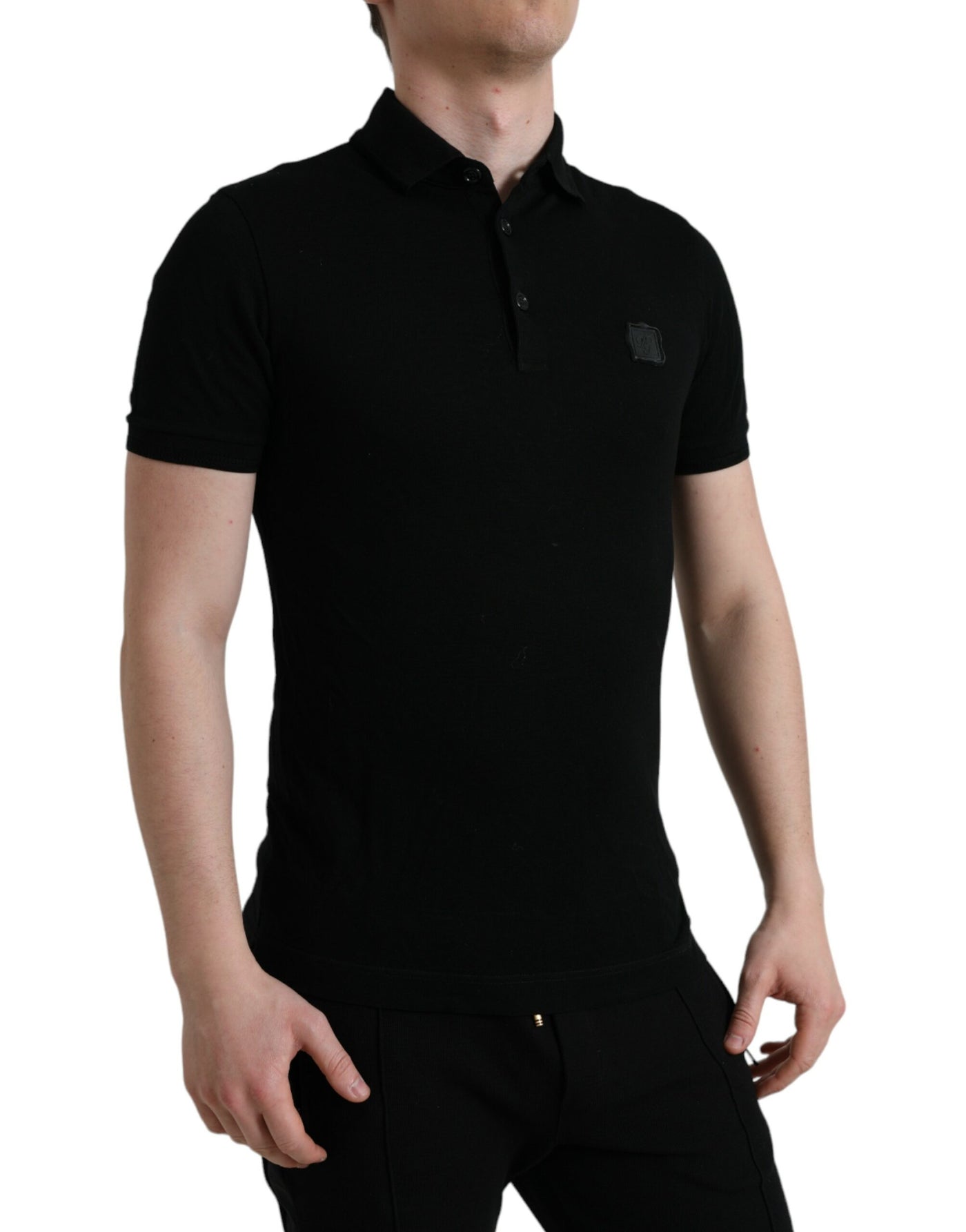 Dolce & Gabbana Black Logo Collared Short Sleeve T-shirt