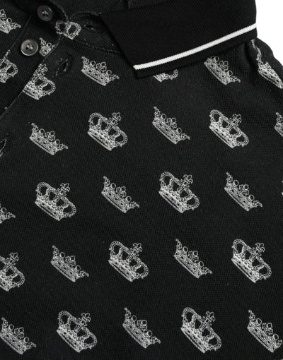Dolce & Gabbana  Black Crown Collared Short Sleeve T-shirt
