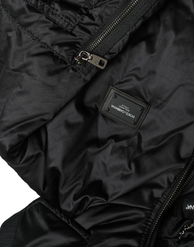 Dolce & Gabbana  Black Polyester Hooded Logo Full Zip Jacket