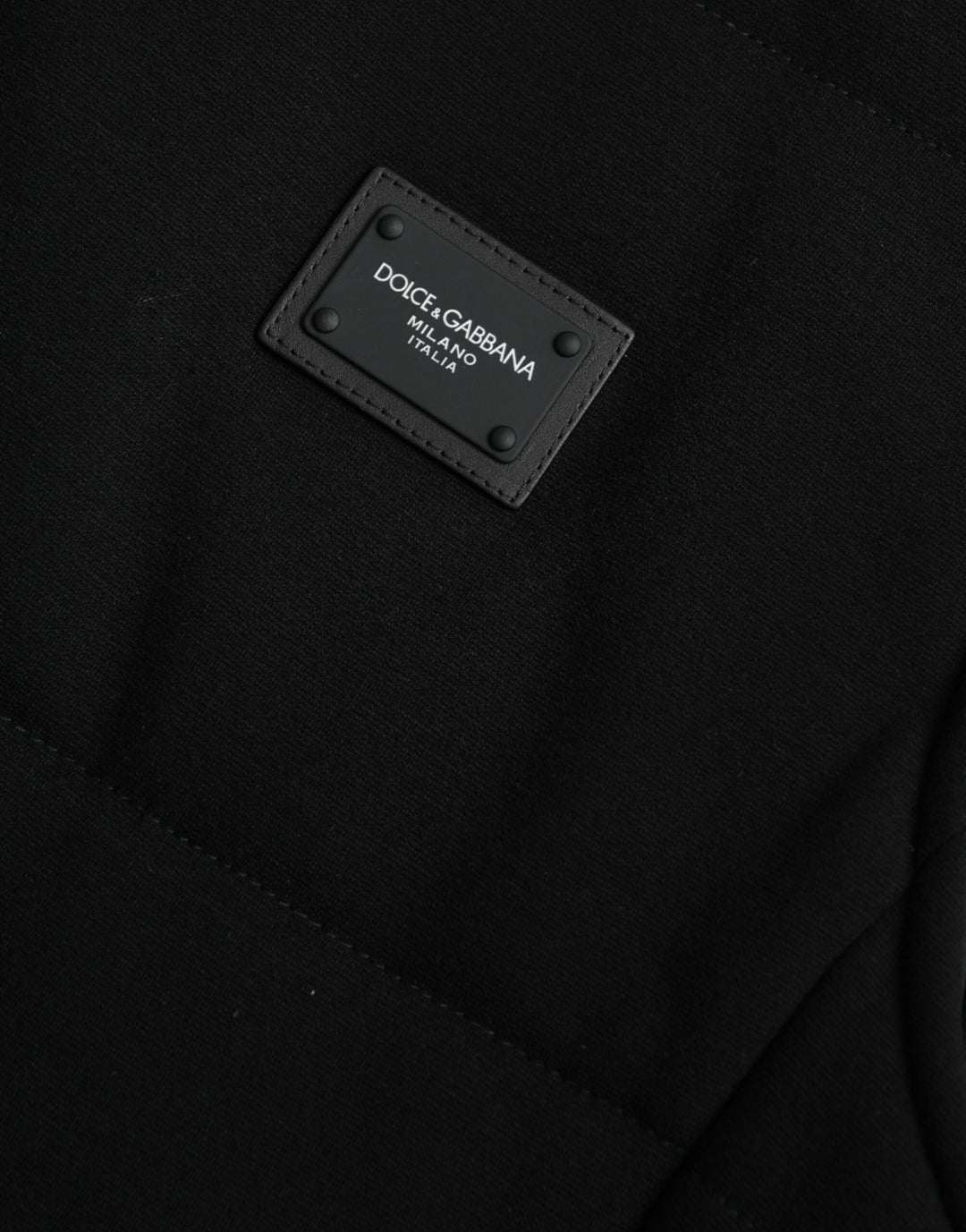 Dolce & Gabbana  Black Rayon Buttoned Vest Logo Jacket