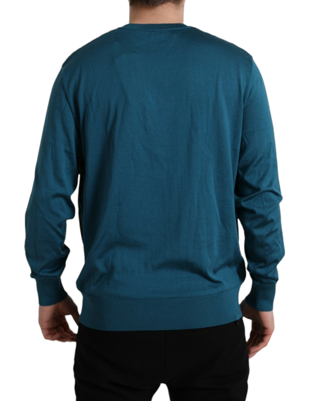 Dolce & Gabbana  Green Peacock Feather Pullover Sweater