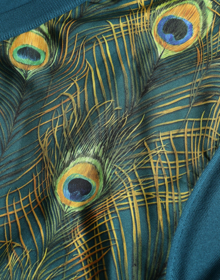 Dolce & Gabbana  Green Peacock Feather Pullover Sweater