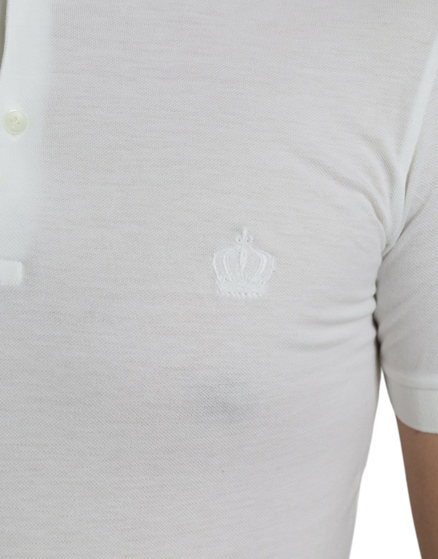 Dolce & Gabbana White Collared Short Sleeve Crown T-shirt