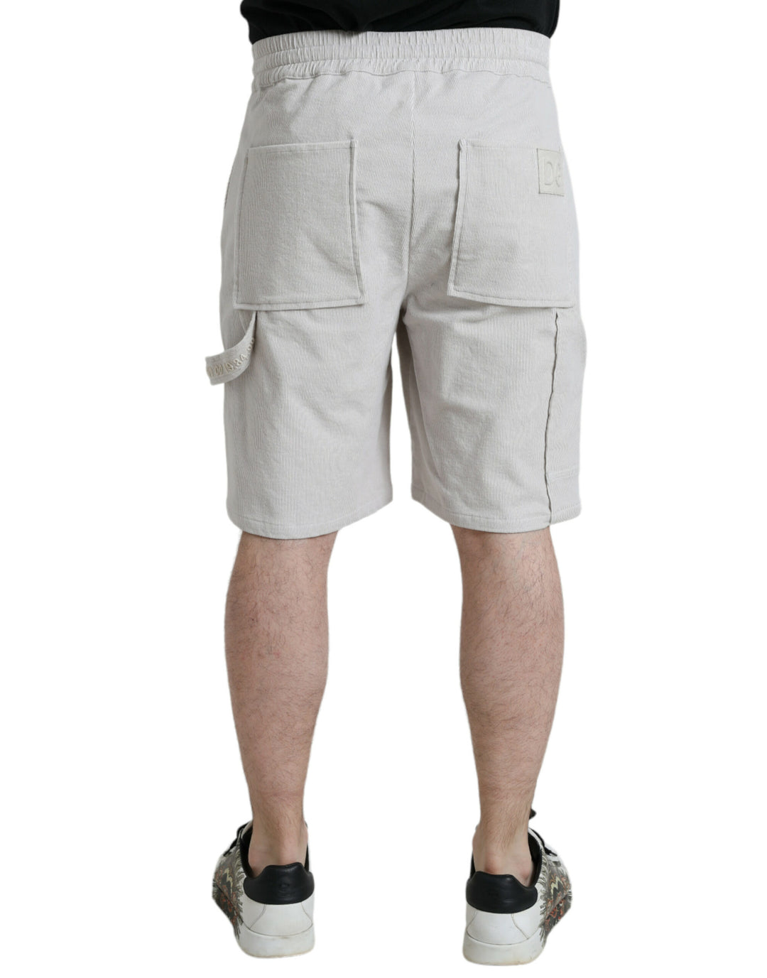 Dolce & Gabbana  Beige Cotton Corduroy Logo Bermuda Shorts