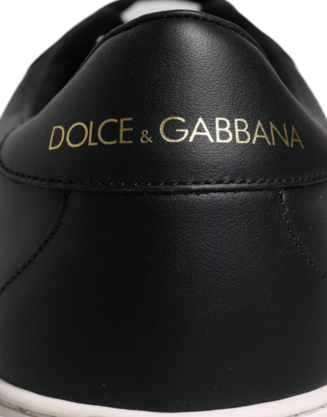 Dolce & Gabbana Black Leather Low Top Men Sneakers Shoes