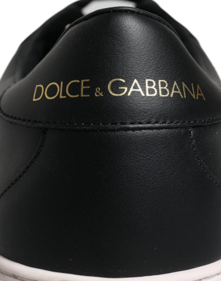 Dolce & Gabbana Black Leather Low Top Men Sneakers Shoes