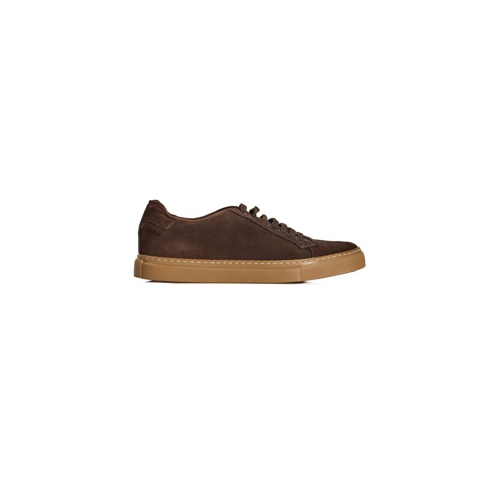 Roberto Pepe Luxury Brown Calfskin Men Sneaker – SEYMAYKA display picture 1