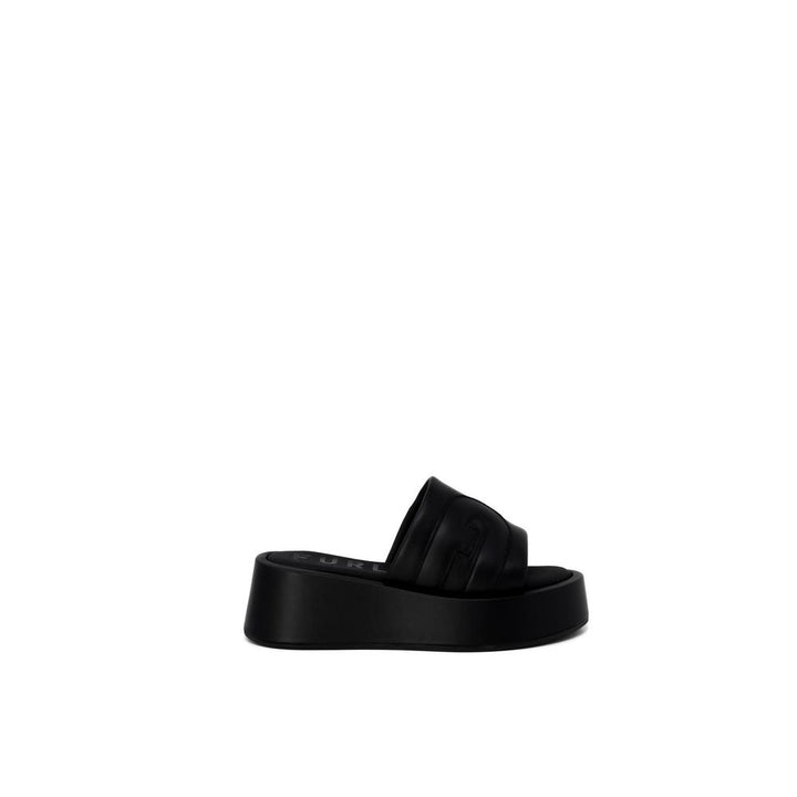 Black Leather Slipper
