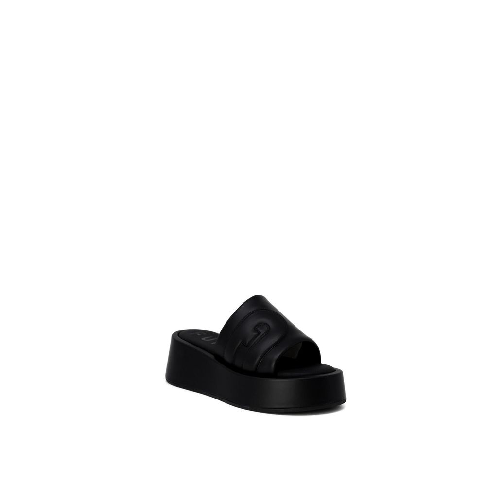 Black Leather Slipper