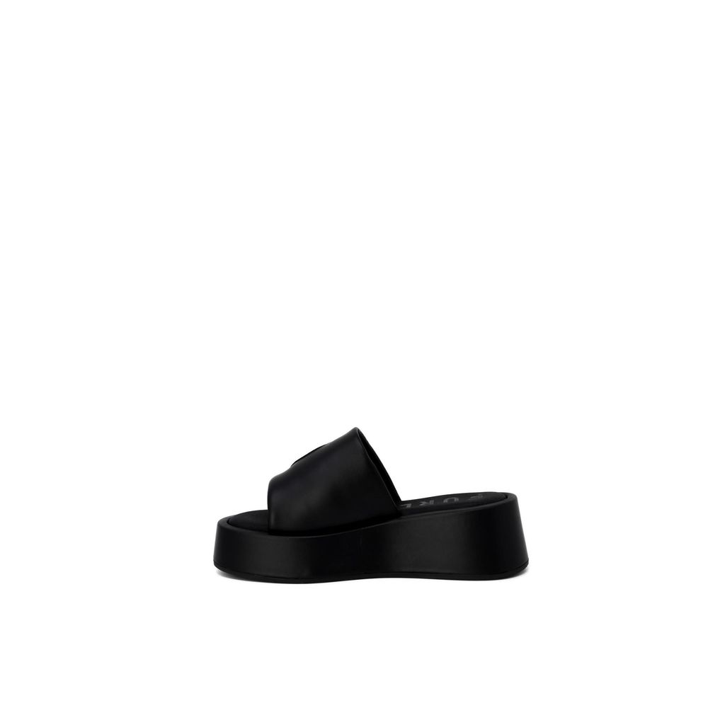 Black Leather Slipper