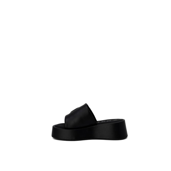 Black Leather Slipper