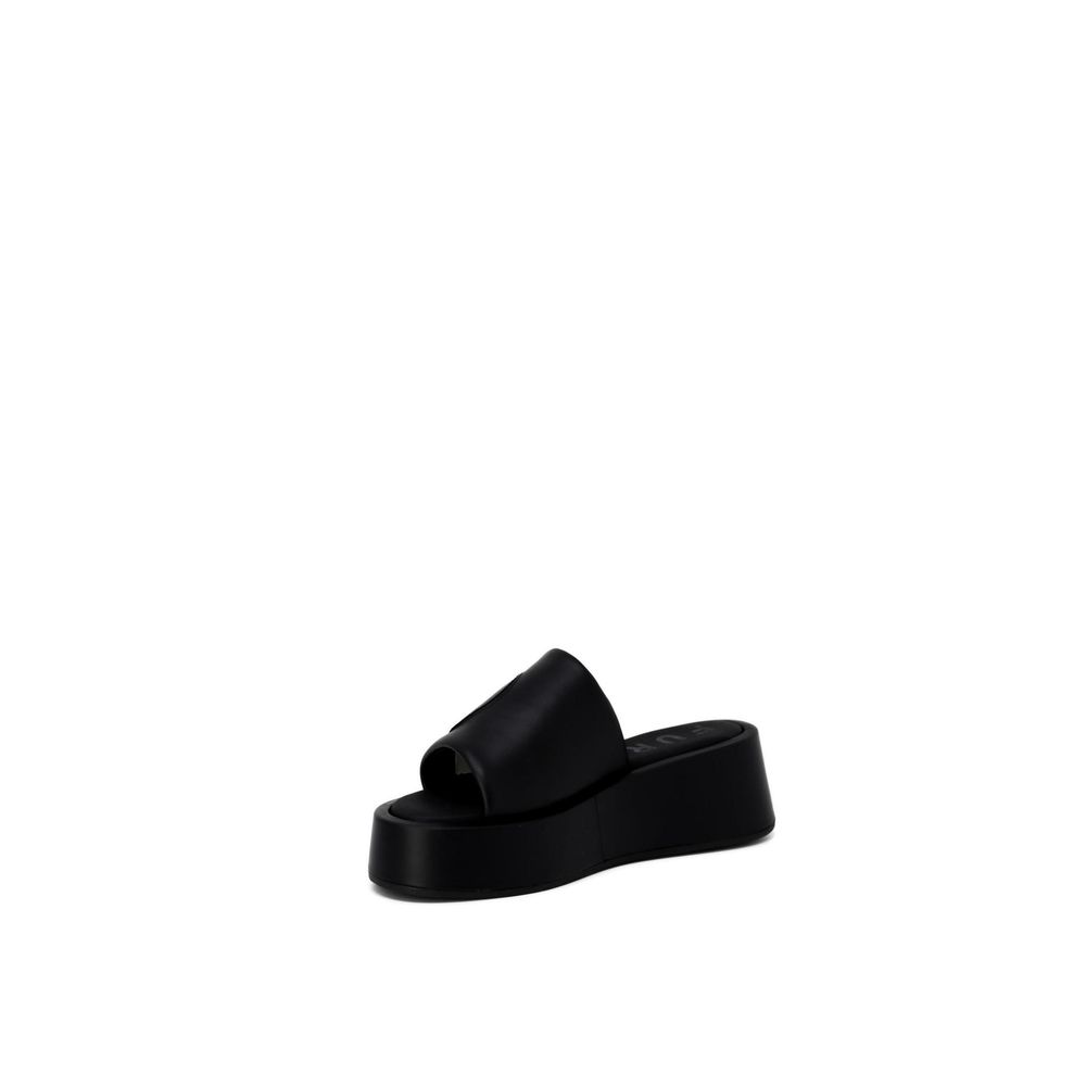 Black Leather Slipper