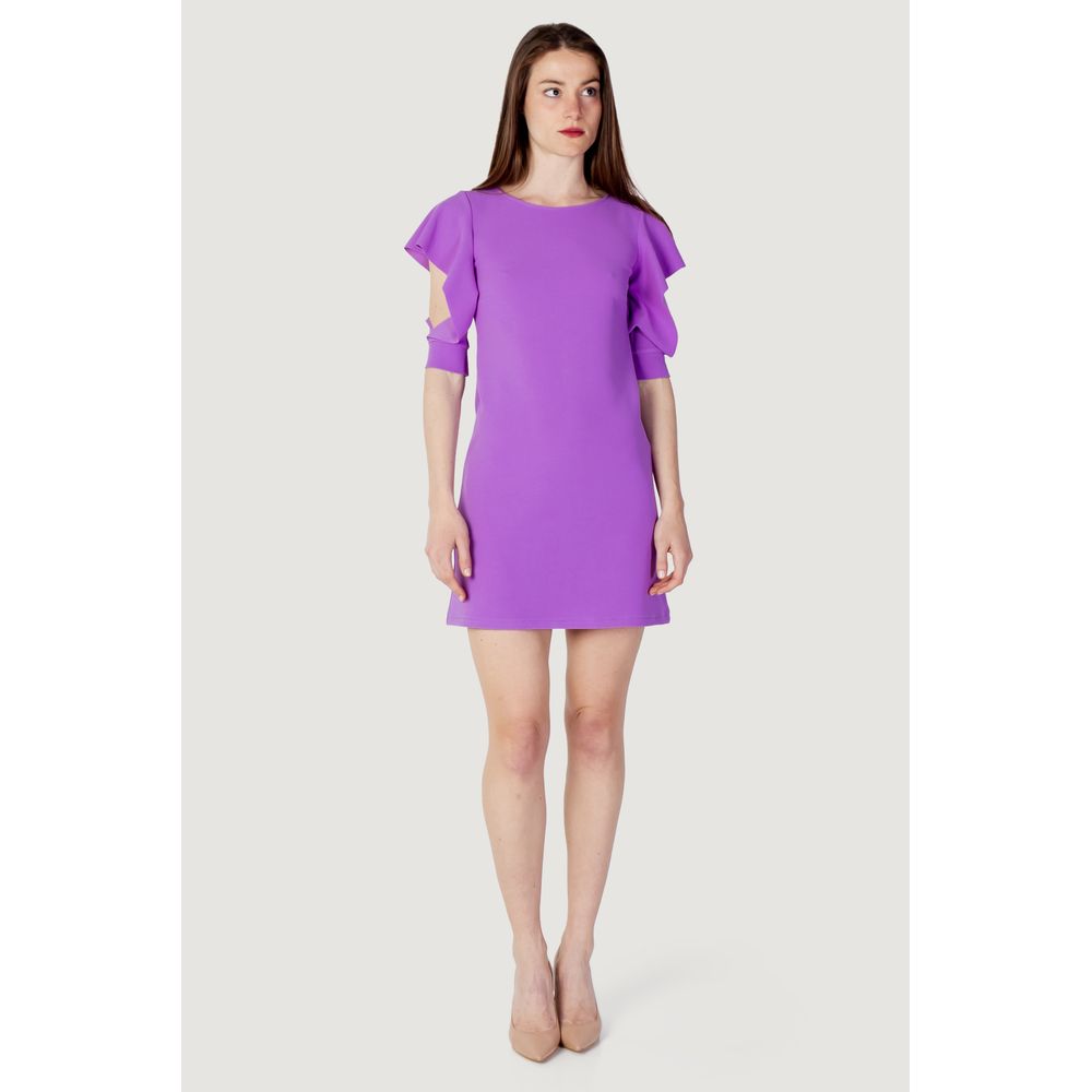 Purple Polyester Midi