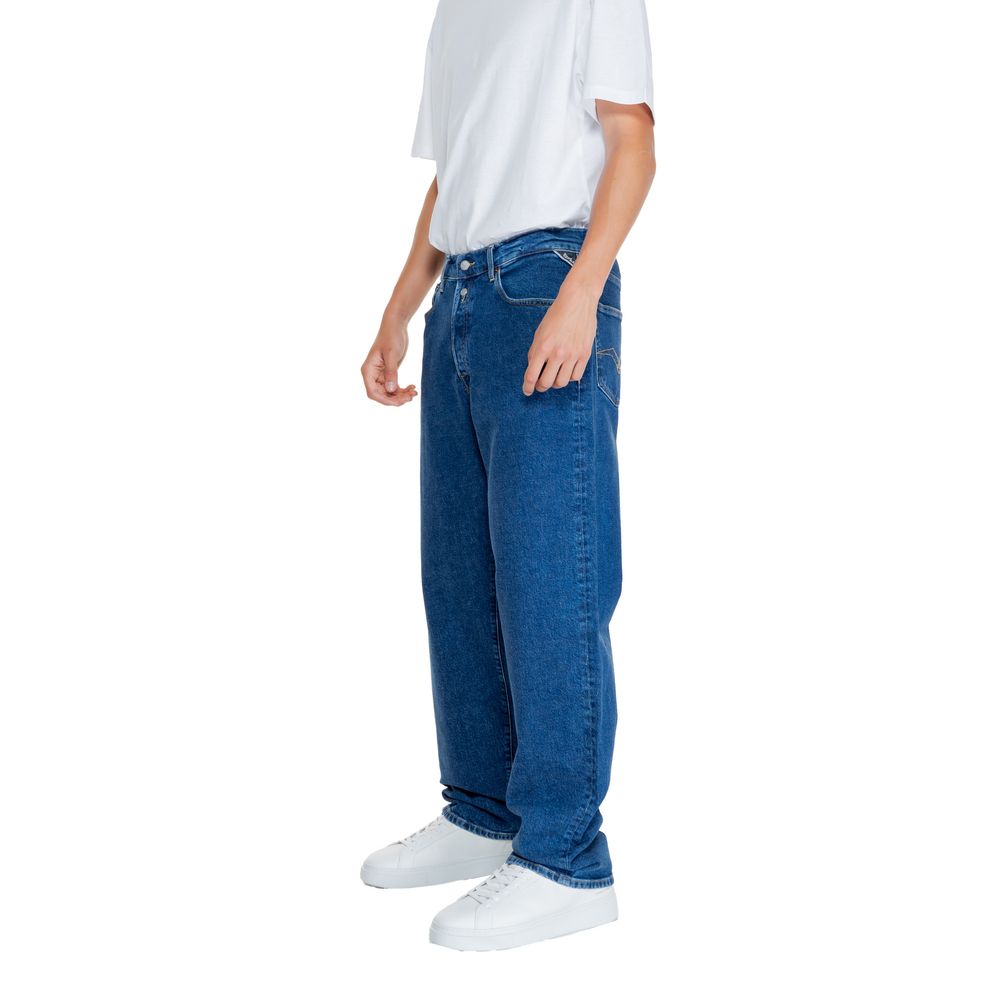 Blue Cotton Relaxed Fit Jean