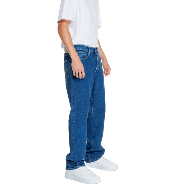 Blue Cotton Relaxed Fit Jean