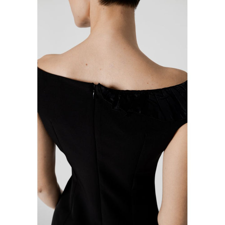 Black Polyester Midi