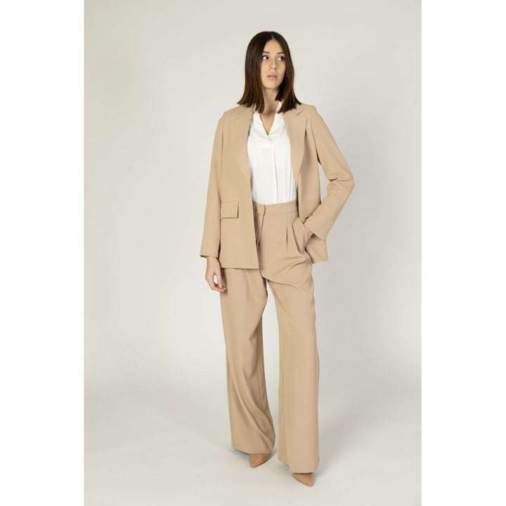Beige Polyester Blazer