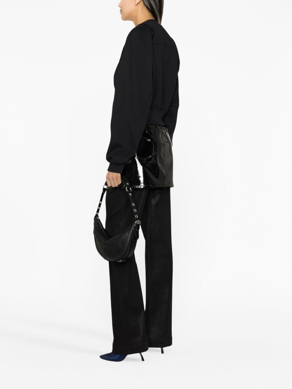 OFF-WHITE logo-print cropped cotton sweatshirt-3