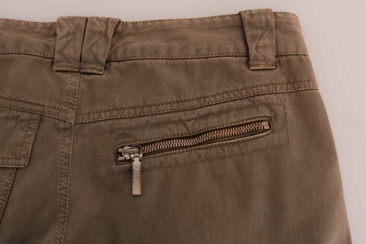 Ermanno Scervino Brown Cotton Casual Slim Fit Pants