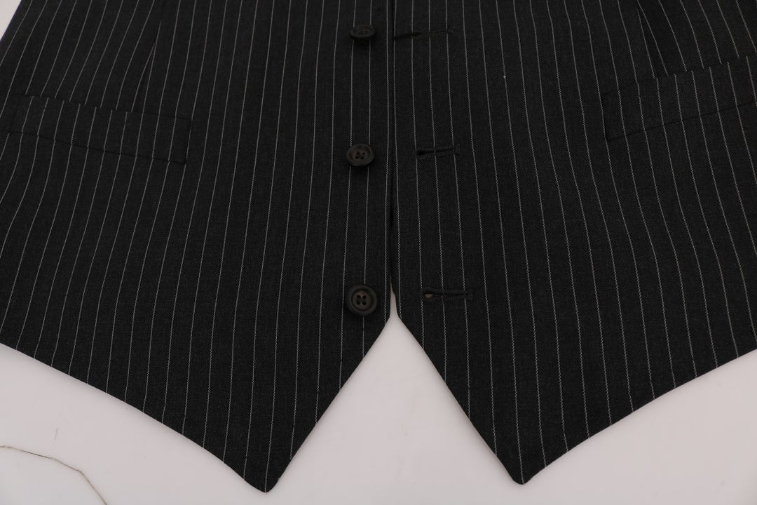 Dolce & Gabbana Gray Wool Stretch Vest
