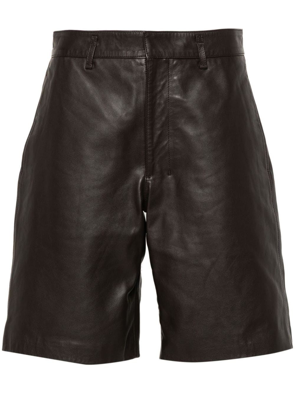 leather knee shorts-0