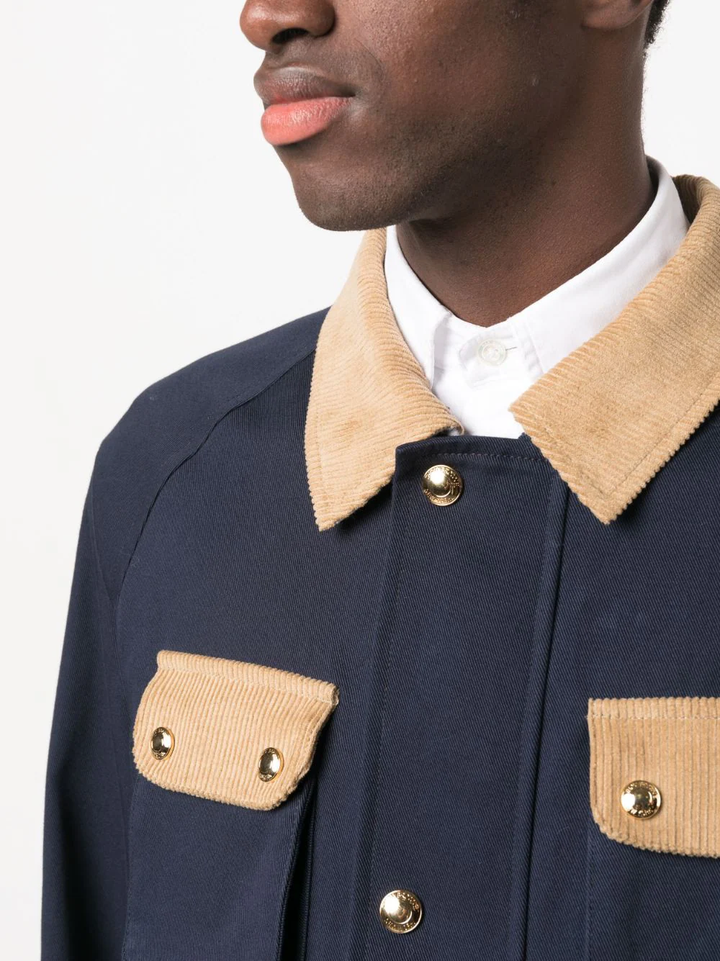 THOM BROWNE corduroy panelled shirt jacket-4