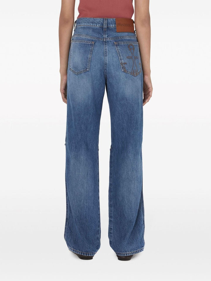 cut-out bootcut jeans-3