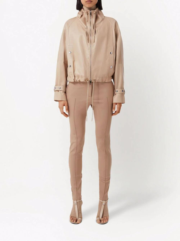 BURBERRY cropped leather jacket-1
