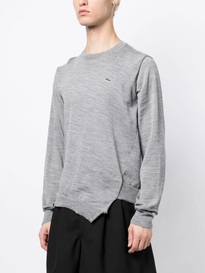 x Lacoste logo-patch wool jumper-11