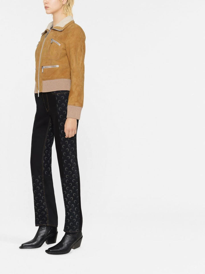 DSQUARED2 ribbed-detail zipped-up bomber jacket-2