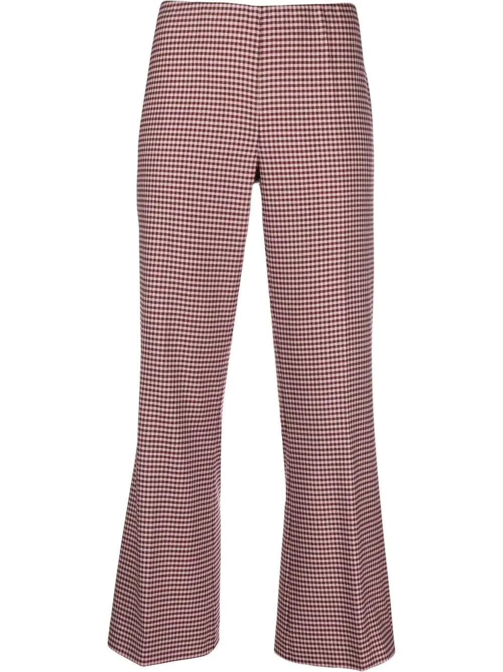 PAROSH houndstooth flared trousers-0