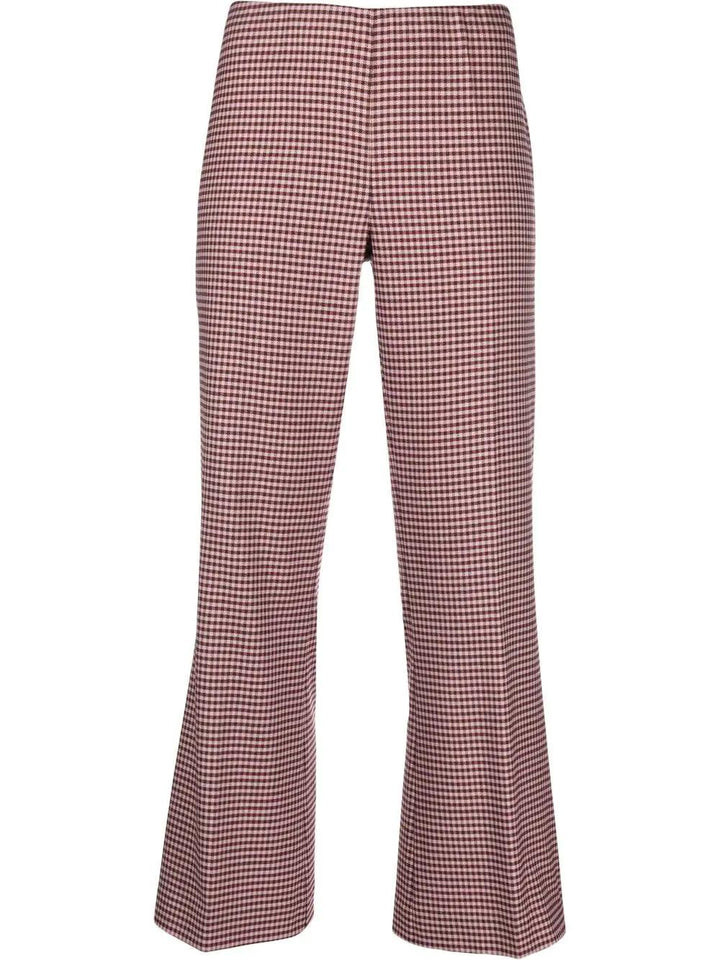 PAROSH houndstooth flared trousers-0